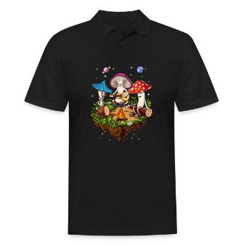 Hippie Magic Mushrooms Psilocybin Psychedelic Trip - Männer Poloshirt - Schwarz - Vorne - Kai (181cm)