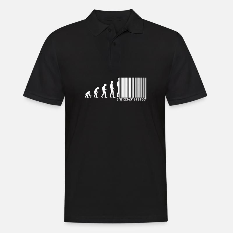 Evolution barcode - Men's Polo Shirt - black