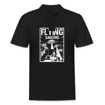 flying saucers . Fliegende Ufos - Männer Poloshirt - Schwarz - Vorne - Kai (181cm)
