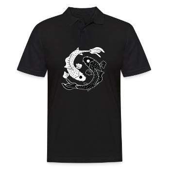 Balance de carpes Yin et Yang Koi - Polo Homme - noir - Devant - Kai (181cm)