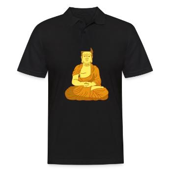 Buddha Sitting meditation - Männer Poloshirt - Schwarz - Vorne - Kai (181cm)