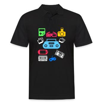 90s 90s party 90's fashion 90s outfit - Polo Homme - noir - Devant - Kai (181cm)