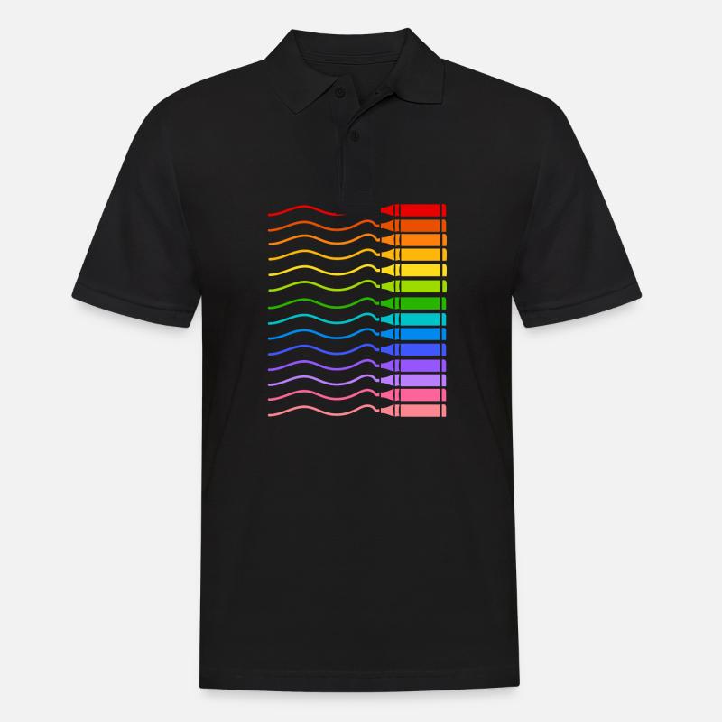 Bunte Stifte - Männer Poloshirt - Schwarz