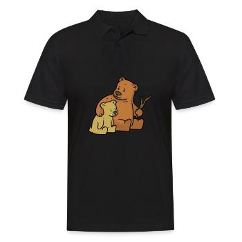 My family bear peace day - Men's Polo Shirt - black - Front - Kai (181cm)