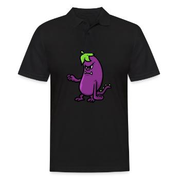 Auberginen-Monster Eggplant Monster - Männer Poloshirt - Schwarz - Vorne - Kai (181cm)