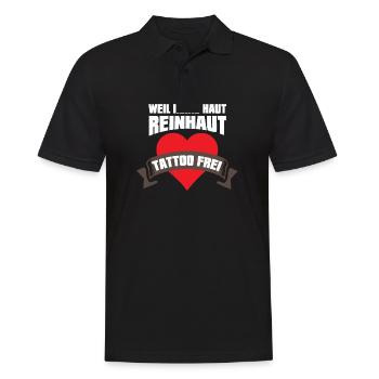 Tattoofrei Reinhäuter Reine Haut Keine Tattoos - Männer Poloshirt - Schwarz - Vorne - Kai (181cm)