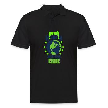 Erde Planet Klimawandel Umweltschutz Klima - Männer Poloshirt - Schwarz - Vorne - Kai (181cm)