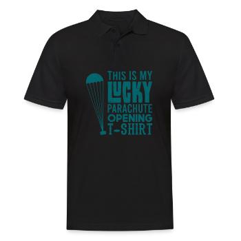 Fallschirmspringen Skydive Glücksshirt Skydiving - Männer Poloshirt - Schwarz - Vorne - Kai (181cm)