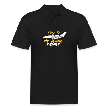 PILOT / AVIATION: Plane T-shirt - Männer Poloshirt - Schwarz - Vorne - Kai (181cm)