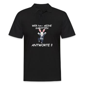 Böser Hase Karate Kung Fu Kampfsport Damen Herren - Männer Poloshirt - Schwarz - Vorne - Kai (181cm)