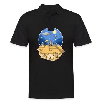 Ägyptische Pyramiden der UFO-Ausländer - Männer Poloshirt - Schwarz - Vorne - Kai (181cm)