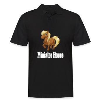 miniatur Pferd pony Pferde fohlen reiten Geschenk - Männer Poloshirt - Schwarz - Vorne - Kai (181cm)