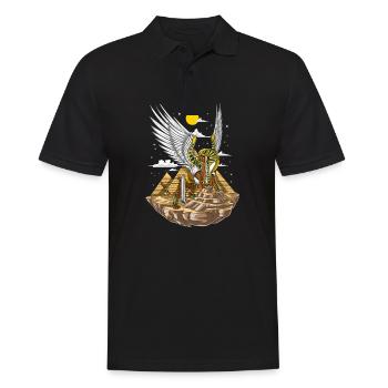 Ägyptischer Pyramiden-Sphinx-Pharao-Gott - Männer Poloshirt - Schwarz - Vorne - Kai (181cm)