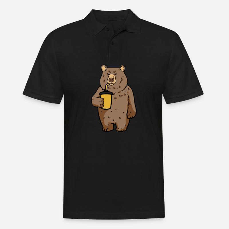 Thirsty Bär - Männer Poloshirt - Schwarz