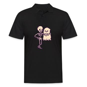 Boo and Skeleton - Männer Poloshirt - Schwarz - Vorne - Kai (181cm)