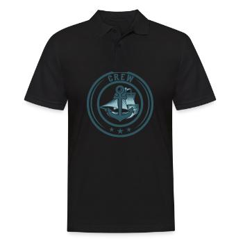 CREW SEGELSCHIFF SEGELCREW Segeln Teambuilding - Männer Poloshirt - Schwarz - Vorne - Kai (181cm)