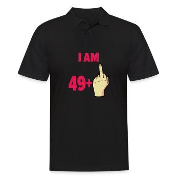 Ich bin 49 I am 49 - Männer Poloshirt - Schwarz - Vorne - Kai (181cm)