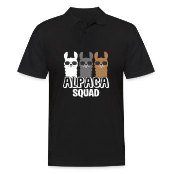 Alpaca Squad Alpaka Lama Haustier Tire Geschenk - Männer Poloshirt - Schwarz - Vorne - Kai (181cm)