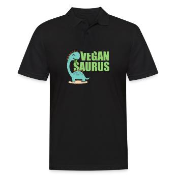 Vegan Saurus - Männer Poloshirt - Schwarz - Vorne - Kai (181cm)