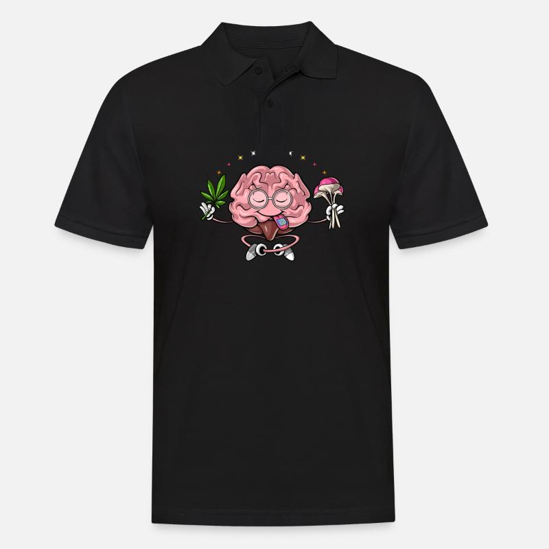 Gehirn Psychedelic Trip - Männer Poloshirt - Schwarz