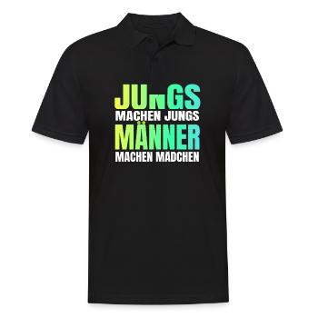 Jungs machen Jungs Männer machen Mädchen - Männer Poloshirt - Schwarz - Vorne - Kai (181cm)