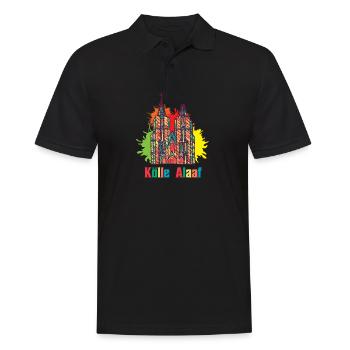 Kölner Karneval Kölle Alaaf - Männer Poloshirt - Schwarz - Vorne - Kai (181cm)