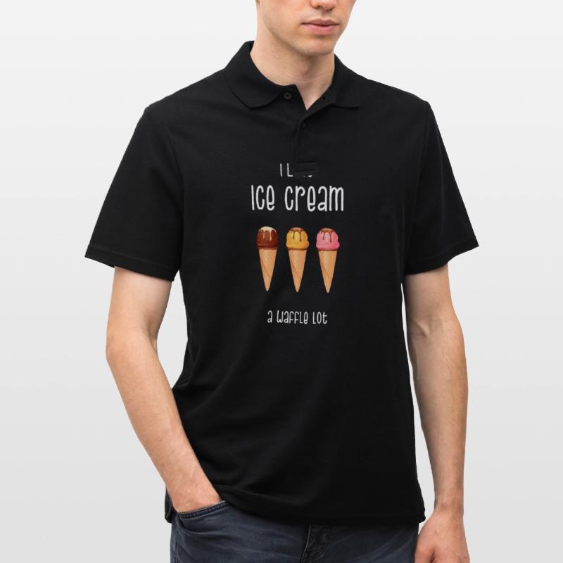 Eiscreme Eis Softeis Waffel Eisdiele Geschenk Männer Poloshirt