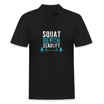 Powerlifting Powerlifting Heartbeat Squat Bench - Men's Polo Shirt - black - Front - Kai (181cm)