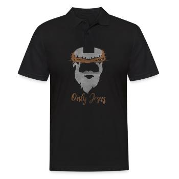 Jesus - Only Jesus - Männer Poloshirt - Schwarz - Vorne - Kai (181cm)