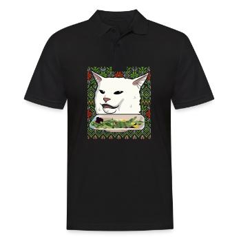 Katzen Meme Ugly Christmas Sweater Geschenk - Männer Poloshirt - Schwarz - Vorne - Kai (181cm)