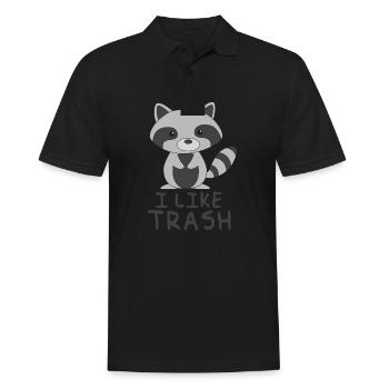 Racoon - J'aime la corbeille - Polo Homme - noir - Devant - Kai (181cm)