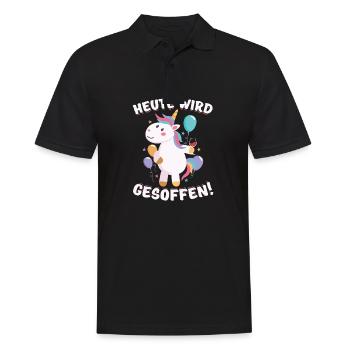 Junggesellenabschied JGA Party Einhorn Geschenk - Männer Poloshirt - Schwarz - Vorne - Kai (181cm)
