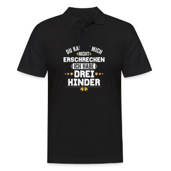 Eltern Drei 3 Kinder Papa Mama Mutter Vater Kind - Männer Poloshirt - Schwarz - Vorne - Kai (181cm)