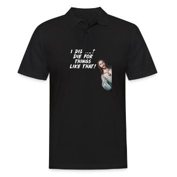 Funny Jesus Meme Christ I did not care for that - Men's Polo Shirt - black - Front - Kai (181cm)