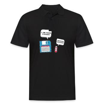 I Am Your Father Lustiger USB Floppy Disk Spruch - Männer Poloshirt - Schwarz - Vorne - Kai (181cm)