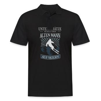 Skifahrer Skier Senior Geschenk Skipiste Skiurlaub - Männer Poloshirt - Schwarz - Vorne - Kai (181cm)