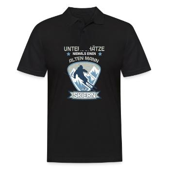 Skifahrer Skier Senior Geschenk Skipiste Skiurlaub - Männer Poloshirt - Schwarz - Vorne - Kai (181cm)