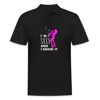 I'm Saxy And I Know it Saxophonist Saxophon Damen - Men's Polo Shirt - black - Front - Kai (181cm)