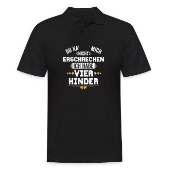Papa Mama Kind Spruch Lustig Vater Mutter 4 Kinder - Männer Poloshirt - Schwarz - Vorne - Kai (181cm)