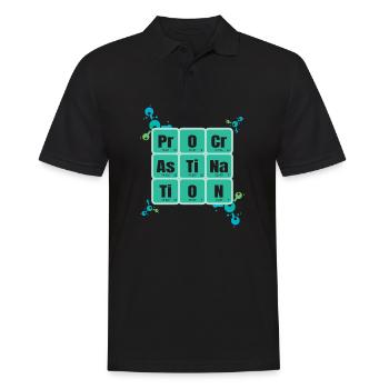 Procrastination Periodic Table Of Elements Design - Männer Poloshirt - Schwarz - Vorne - Kai (181cm)