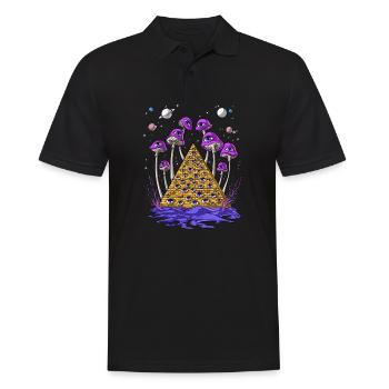 Psychedelische ägyptische Pyramiden-Psilocybin-Pilze - Männer Poloshirt - Schwarz - Vorne - Kai (181cm)