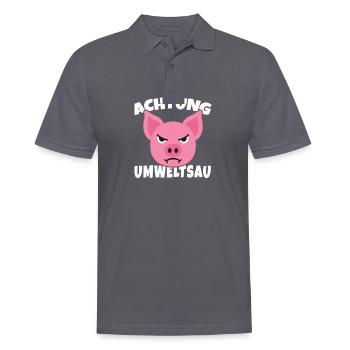 Oma ist ne Umweltsau Klimalüge Geschenk - Männer Poloshirt - Anthrazit - Vorne - Nico (186cm)