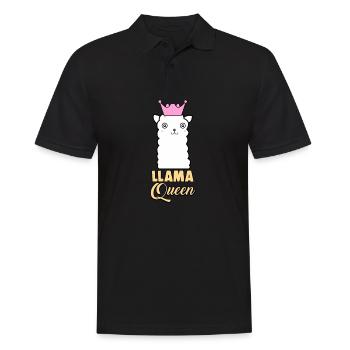 llama queen alpaca llama queen andean gift - Men's Polo Shirt - black - Front - Kai (181cm)