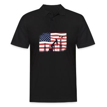 Oil Rig Worker Pump USA American Gas Oilfield - Männer Poloshirt - Schwarz - Vorne - Kai (181cm)