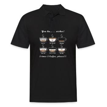 Vous avez 3 souhaits café - Polo Homme - noir - Devant - Kai (181cm)
