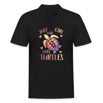 just a girl who loves turtles - Men's Polo Shirt - black - Front - Kai (181cm)