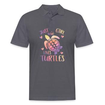 Nur ein Mädchen, das Schildkröten liebt - Männer Poloshirt - Anthrazit - Vorne - Nico (186cm)