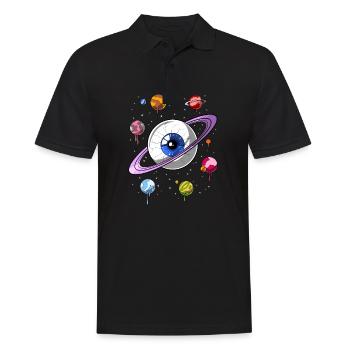 Psychedelisches kosmisches Auge - Männer Poloshirt - Schwarz - Vorne - Kai (181cm)