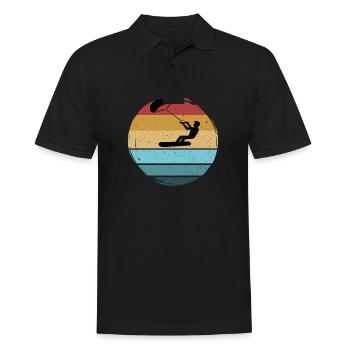 kiteboarding bunt Kitesurfen Wasser Sport Geschenk - Männer Poloshirt - Schwarz - Vorne - Kai (181cm)