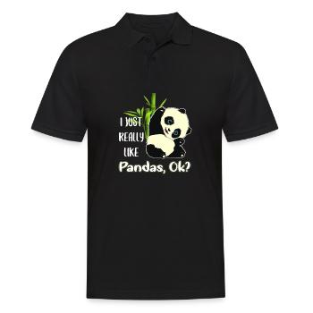 J'aime vraiment le cadeau Panda Panda Bear Koala - Polo Homme - noir - Devant - Kai (181cm)